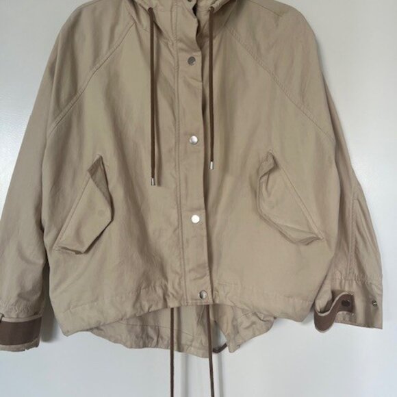 ICHI Hooded Beige Coat - Small - Picture 2 of 5